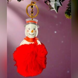 Snowman Pom Charm NWOT
